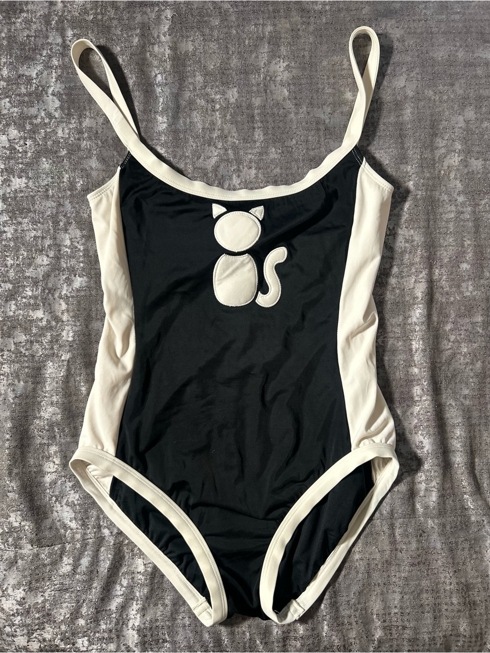 Marc Jacob’s Motif  Black & Cream Cat One-Piece Swimsuit